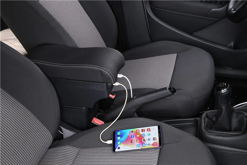 E2 style black Для peugeot 206 207 подлокотник коробка центральный магазин содержимое коробка продукты интерьер подлокотник хранения автомобиля-Стайлинг Аксессуары часть - Название цвета: E2 style black