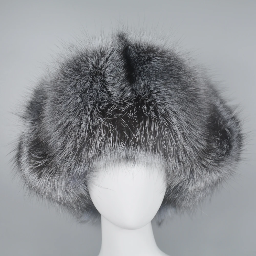 

New Men Outdoor Windproof Winter Natural Real Fox Fur Bombers Hats Quality Raccoon Fur Cap Man Luxury Real Sheepskin Leather Hat