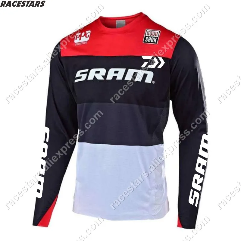Быстросохнущая футболка с длинным рукавом для гонок на мотоциклах SRAM, Мужская командная одежда для мотоциклистов Crossmax, одежда для езды на велосипеде