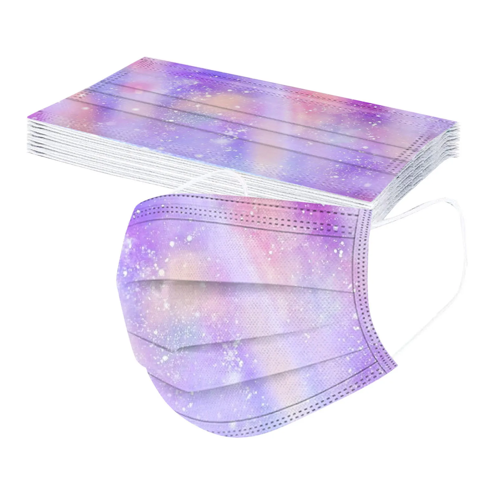 50PC Kid Tie-dye Gradient Three-Layer Mascara MondkapjeDust-Proof Breathable Disposable Mondkapjes Scarf Halloween Cosplay Mask' |
