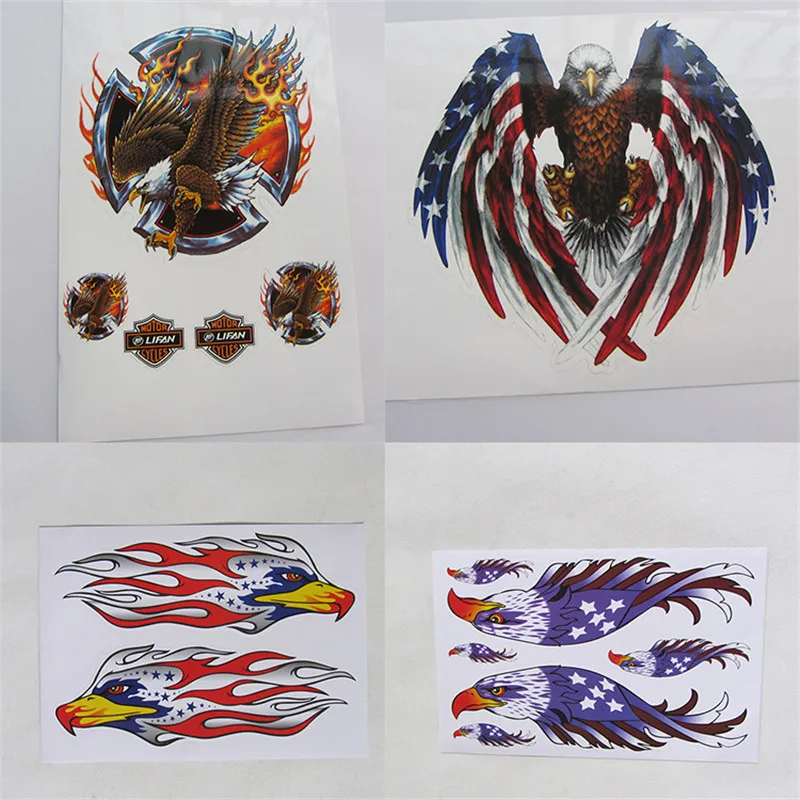 4 Styles Colour Sticker Automobile Body Printing Eagle Decal Cover Scratch Paint US FLAG EAGLE FLAME | Автомобили и мотоциклы