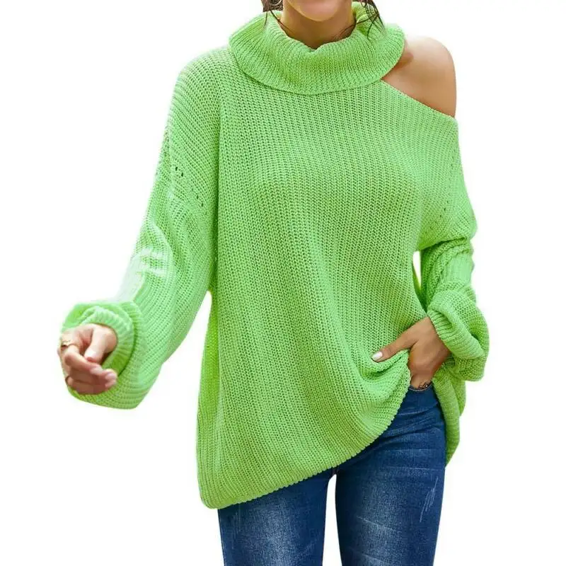 

Women Off Shoulder Warm Sweater Ladies Long Sleeve Loose Jumper Pullover Tops