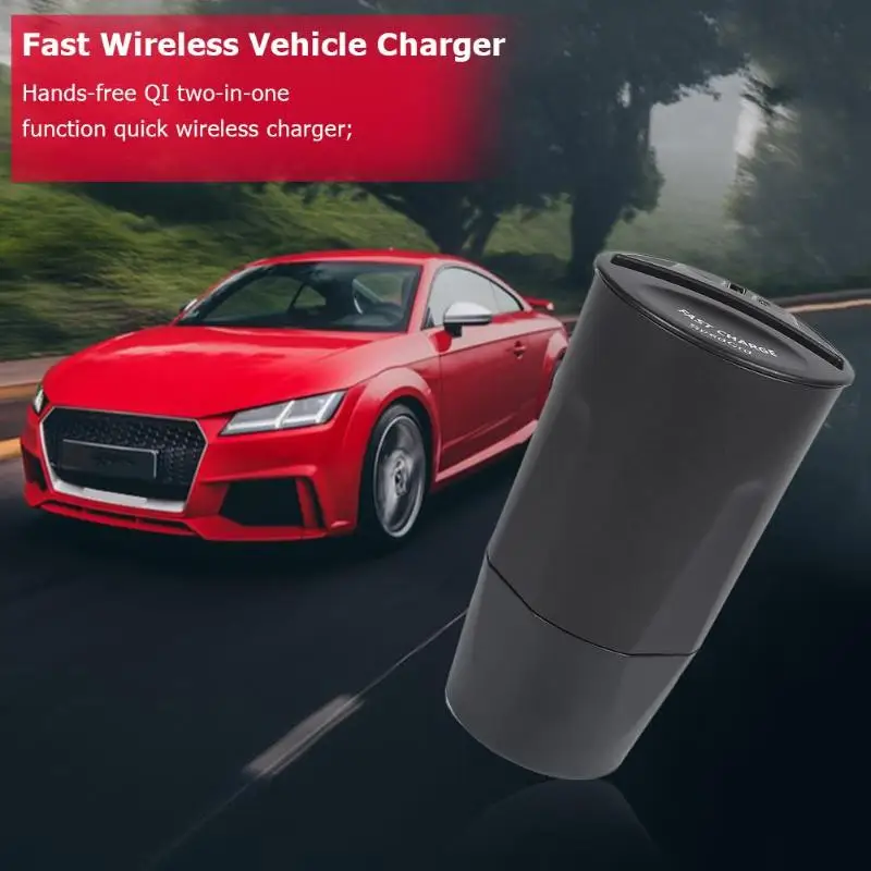 Универсальное быстрое Qi Беспроводное зарядное устройство USB Автомобильное зарядное устройство держатель для телефона для iPhone X 8 Plus samsung Note 9 S7 черный