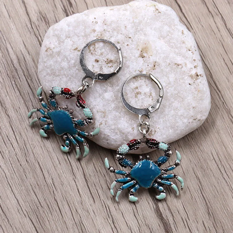 Новые Модные Разноцветные серьги-крабы с капающим маслом серьги из сплава