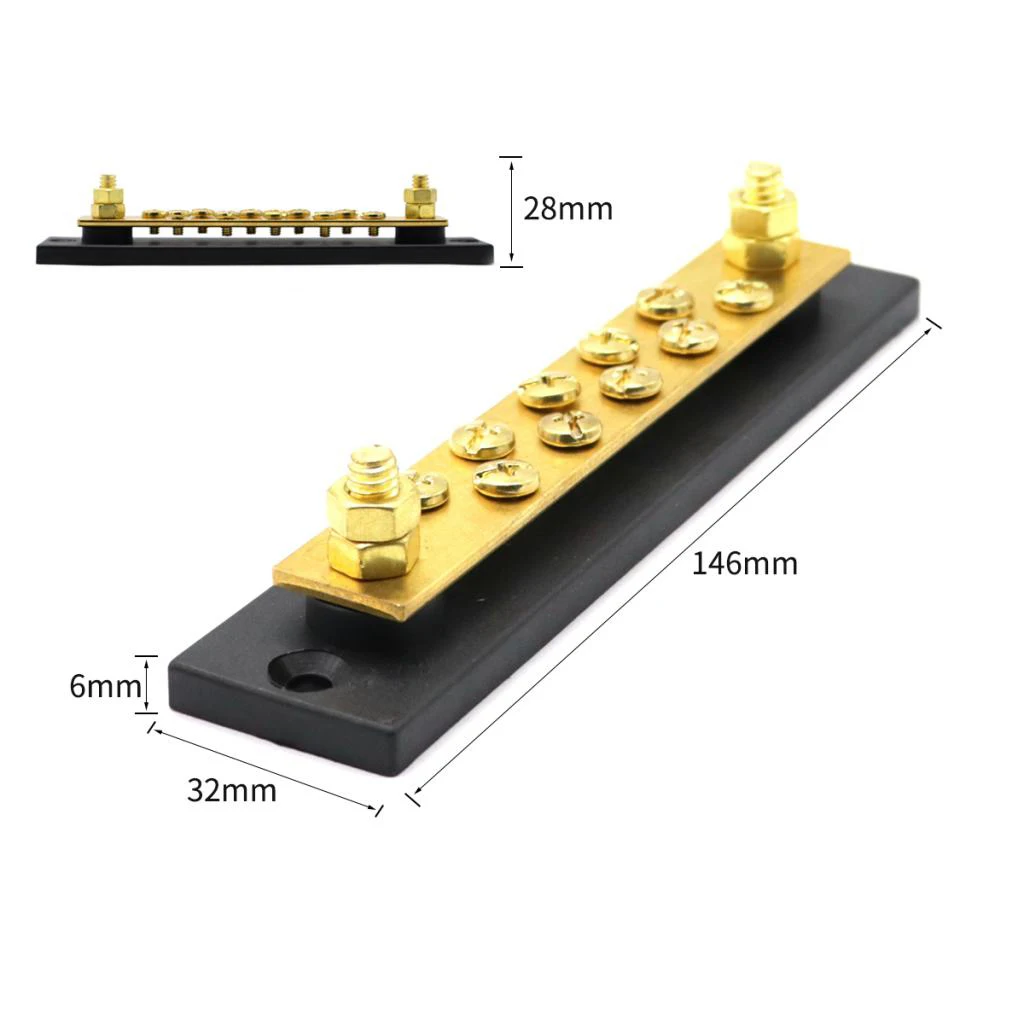 

150A Brass Bus Bar Power Distribution Block Busbar For Trucks Cars