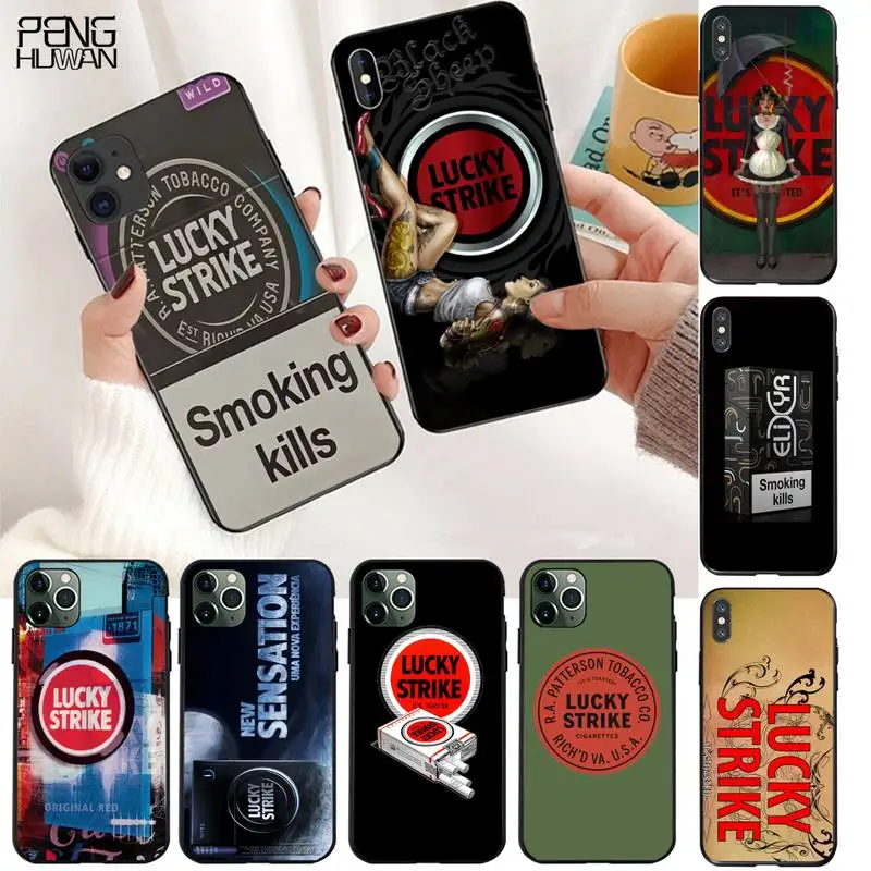 

YJZFDYRM Fashion Cool Popularity Lucky Cigarette Shell Phone Case for iPhone 11 pro XS MAX 8 7 6 6S Plus X 5S SE 2020 XR case