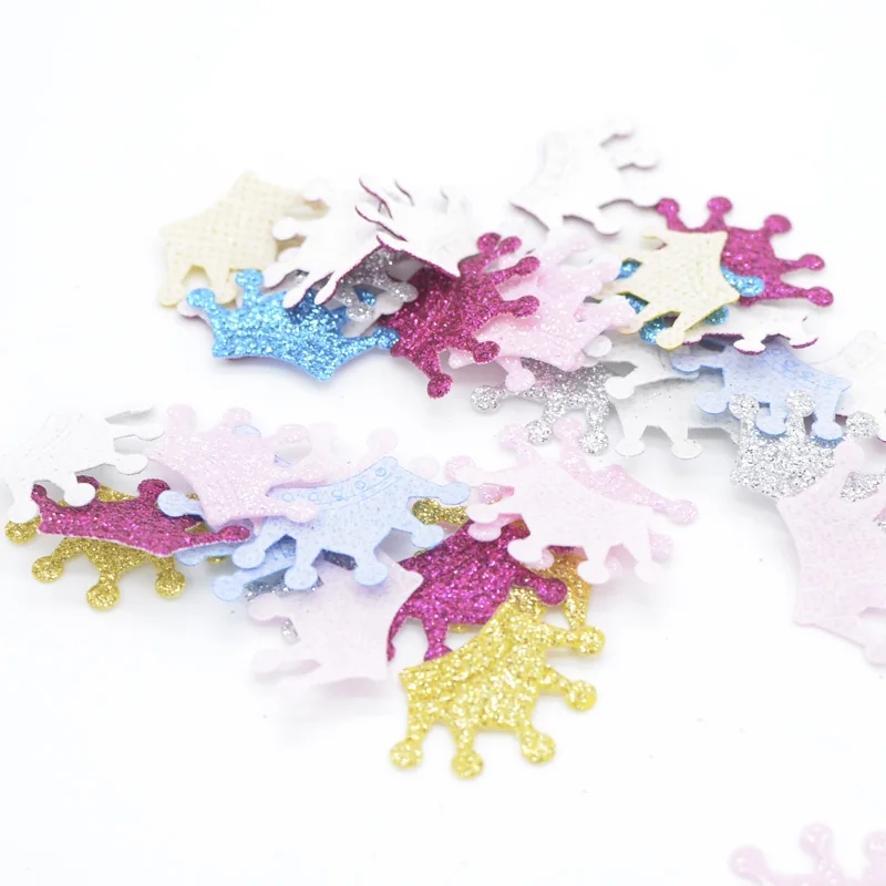 120 шт. 28*18 мм блестящая Нетканая Корона пудра аппликации для рукоделия одежда