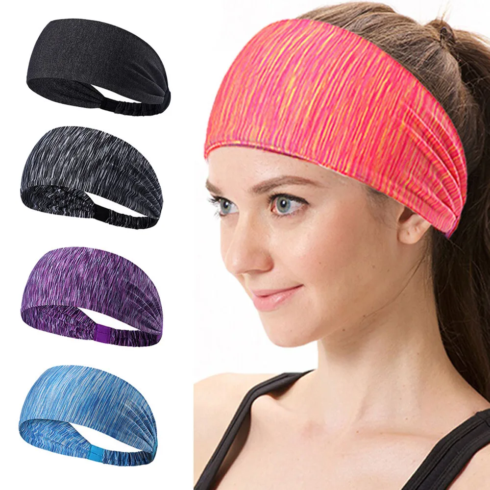 

Женский спортивный хлопковый тюрбан с узлом для йоги, повязка на голову, широкая эластичная модная повязка на голову