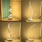 Современная светодиодная спиральная настольная лампа, прикроватный акриловый Железный изогнутый светильник для гостиной, спальни, украшение с европейской вилкой