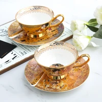 christmas present british style retro luxury bone china coffee cups and saucer set porcelain coffee set tea cups and saucer