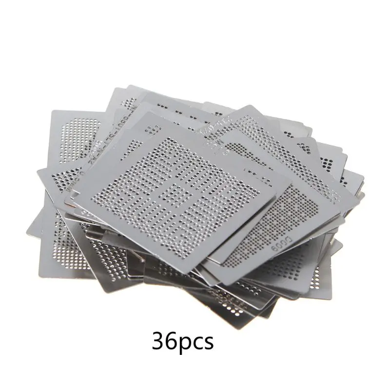 36Pcs/set Direct Heat Graphics Card Stencils Steel BGA Reballing Stencil for IN-TEL/for NVIDIA/for ATI Video Chips |