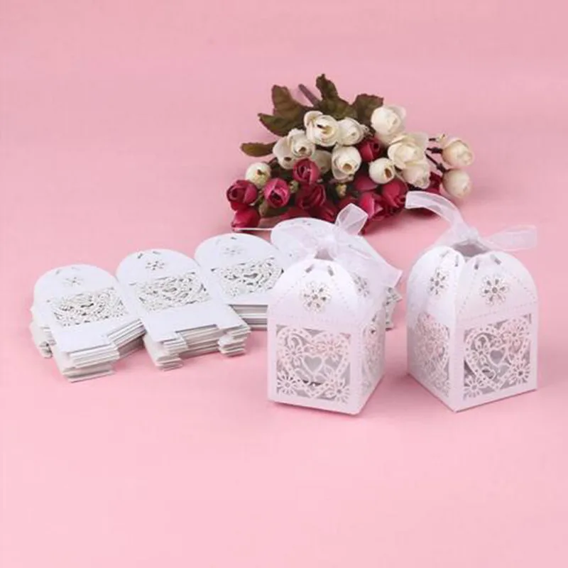 Новинка 50 шт. пустотелое романтичное любовное сердечко Свадебные сувениры Декор