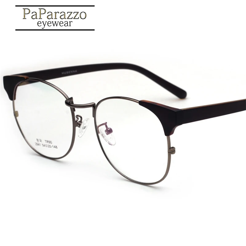 Модный круглый металлический оправа для оптических очков ультралегкий Ретро TR90