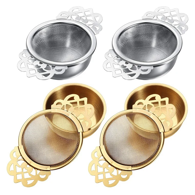 

Tea Strainers With Drip Bowls, Mesh Tea Infuser Stainless Steel Loose Leaf Tea Filter With Double Winged Handles