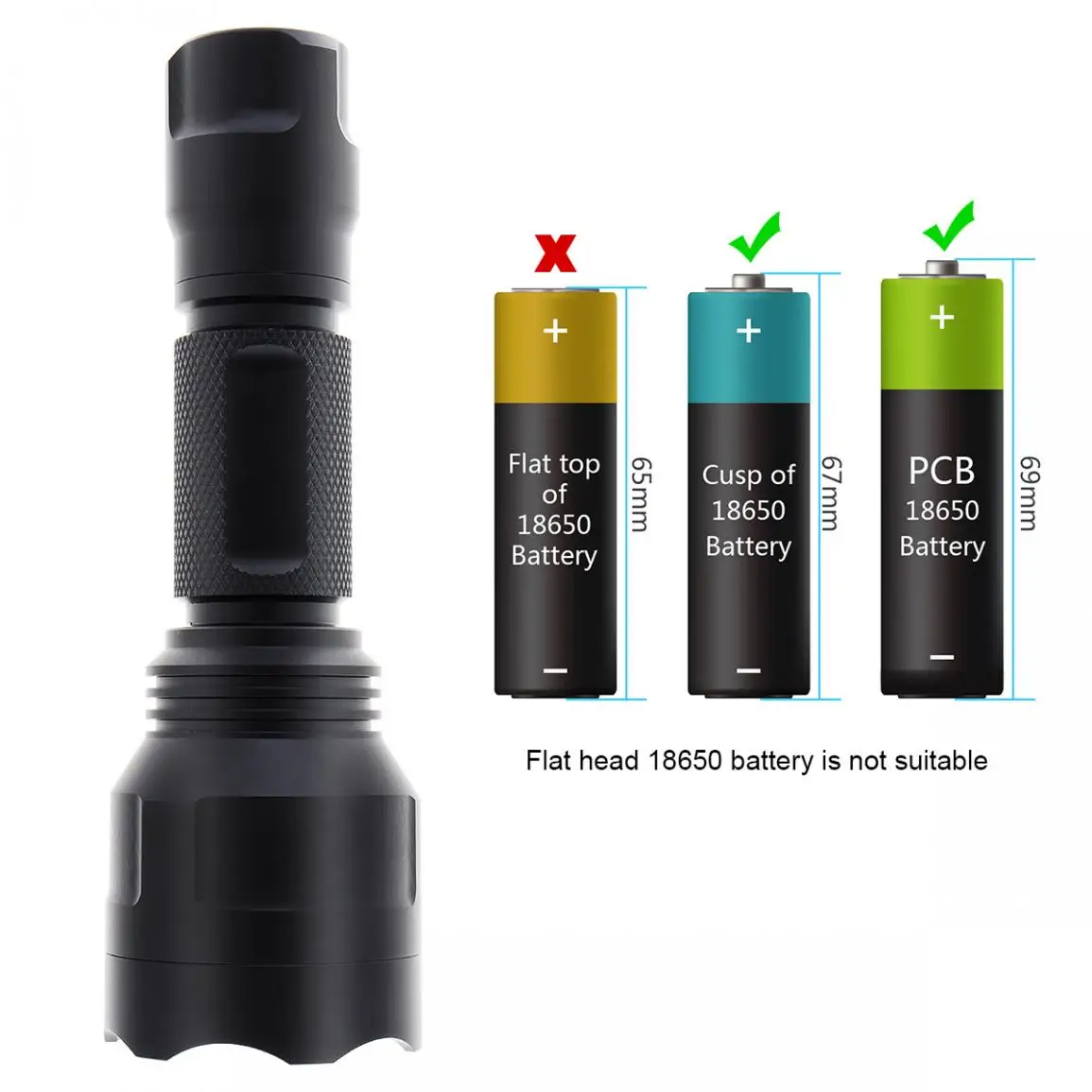 

C8 L2 LED 1000LM 5 Modes White Light Aluminum Waterproof Zoomable Super Bright Tactical Flashlight Torch Light for Outdoor Sport