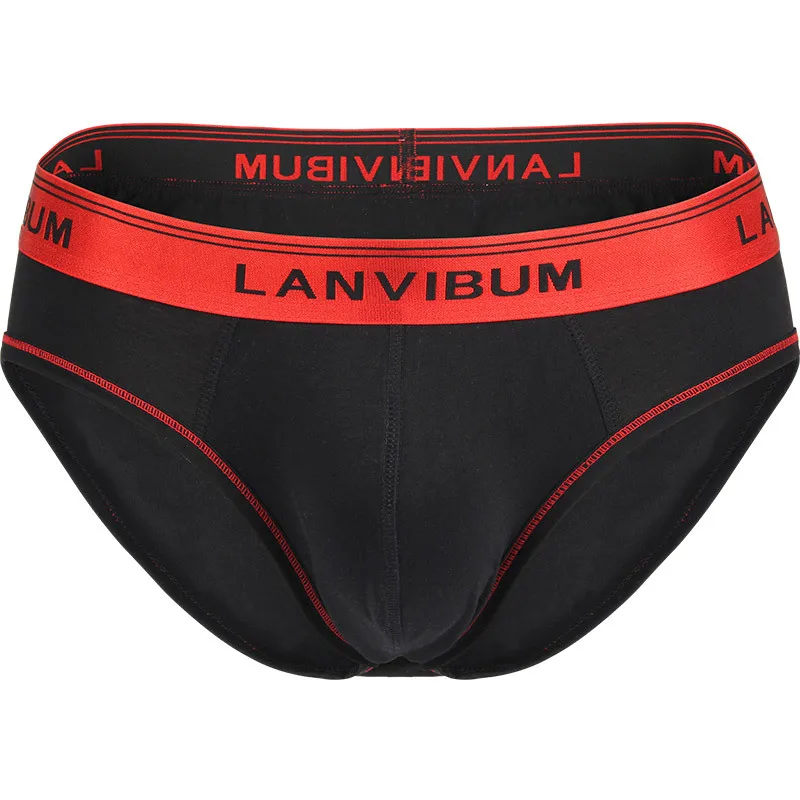 

Men's Underwear Contrast Color Cotton Underwear Simple Low-waist U-convex Large Pocket Men's Briefs Solid Color Sexy Underwear