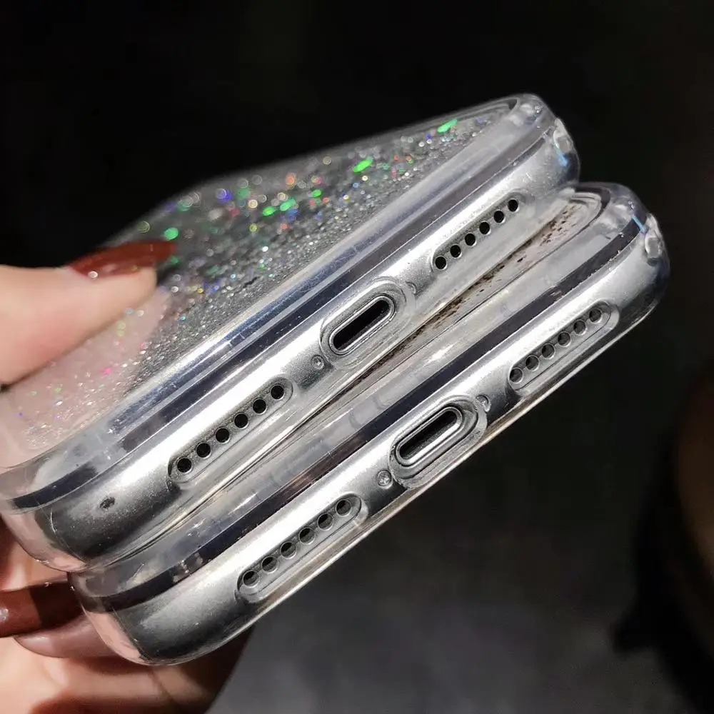 Чехол для телефона с блестками в виде сердечек iphone 12 11 pro max 12mini X XR XS MAX | Мобильные