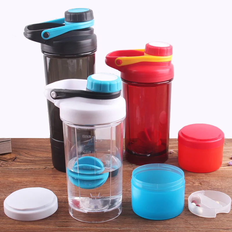 500ML протеин порошок шейкер бутылка Спортивная Фитнес смешивания сывороточного