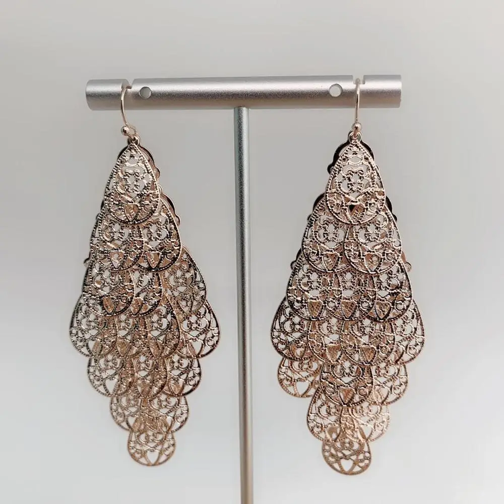 NEW ROSE GOLD EARRINGS FASHION JEWELRY WEDDING PARTY GIFTS FEMALE ACCESSORIES GOOD QUALITY | Dangle Earrings