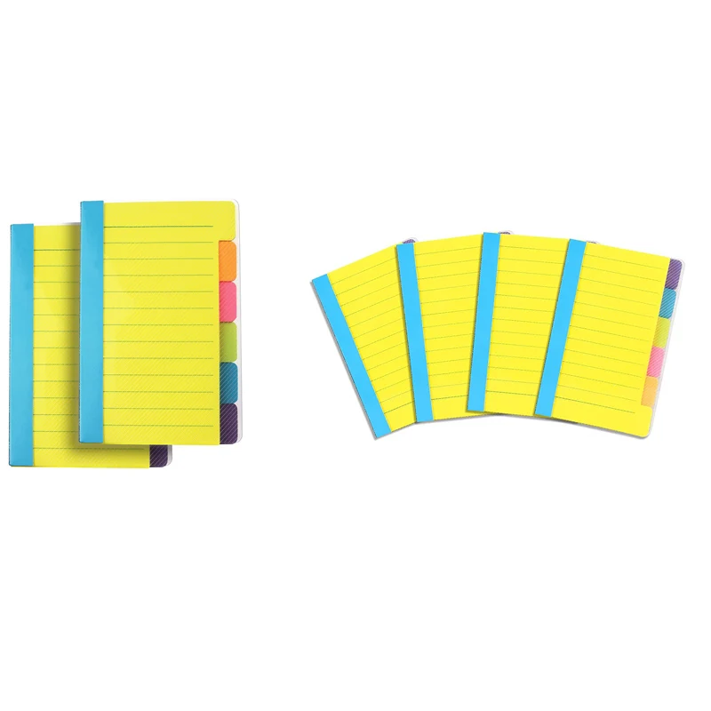 

Sticky Notes Divider Sticky Notes Tabs ,Tabbed Self-Stick Lined Bright Colors Notepad, 4X6Inch