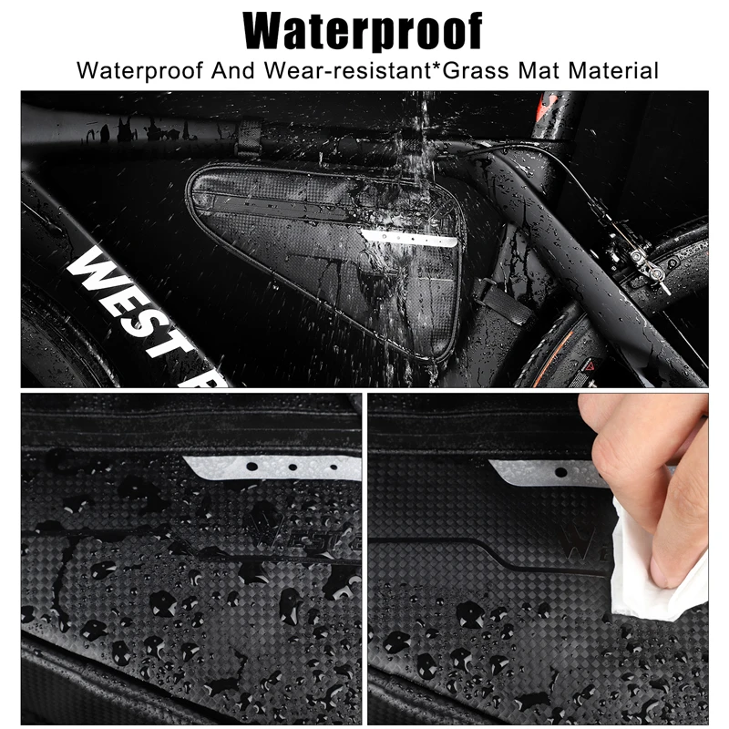 Водонепроницаемая велосипедная сумка треугольная вместительная внутренняя