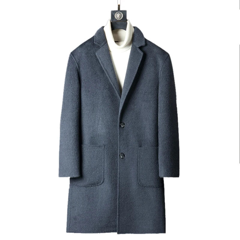 

2020 Wool Coat Men Double-sided Cashmere Long Jacket Korean Mens Overcoat Coats and Jackets Abrigo Hombre D-8Z-806 J3755