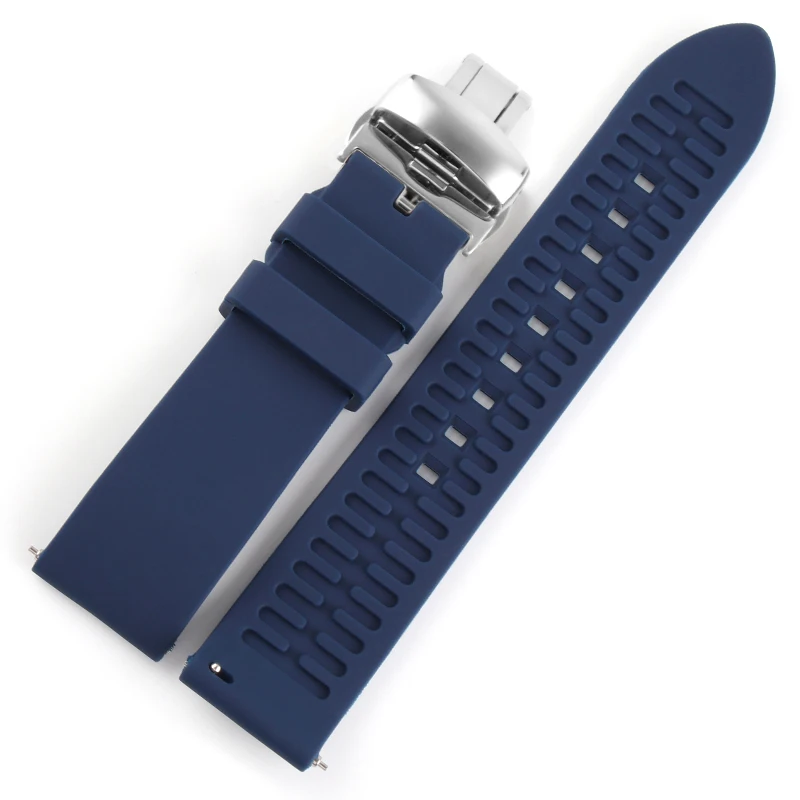 blue btf clasp 18 мм 20 мм 22 мм силиконовый ремешок резиновый ремешок для часов Seiko 5 SRP SKX007 ProPex PADI Casio Edifice часы браслет спортивный человек - Цвет ремешка: blue btf clasp