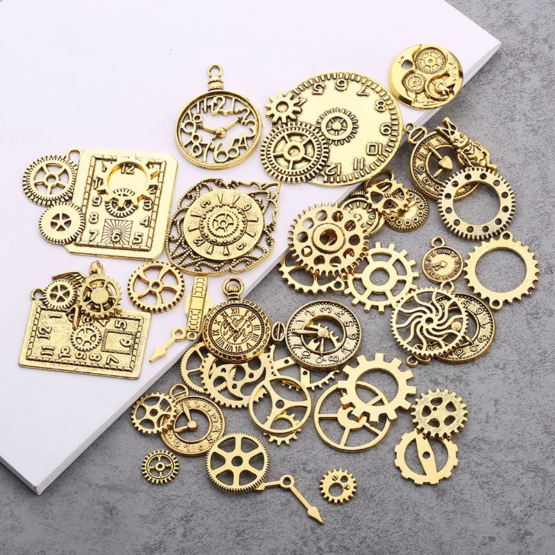40pcs Steampunk Clock Charms For Jewelry Making Diy Vintage Metal Zinc Alloy Mixed Pendant Charm Bronze/Copper/Silver/Gold | Украшения и