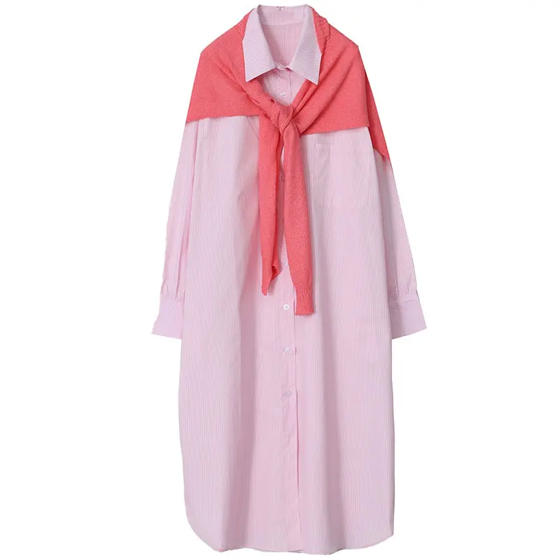 

XITAO Split Dress Fashion New Women Patchwork Small Fresh 2021 Summer Two Piece Set Minority Elegant Loose Dress Top WLD6365