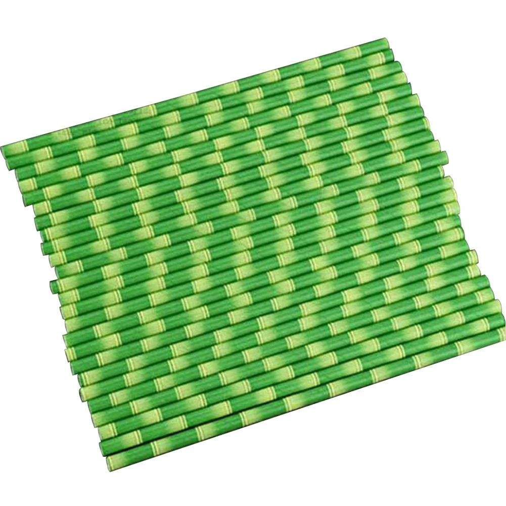25 шт./лот зеленый бамбуковая бумага соломинки для дня рождения свадьбы