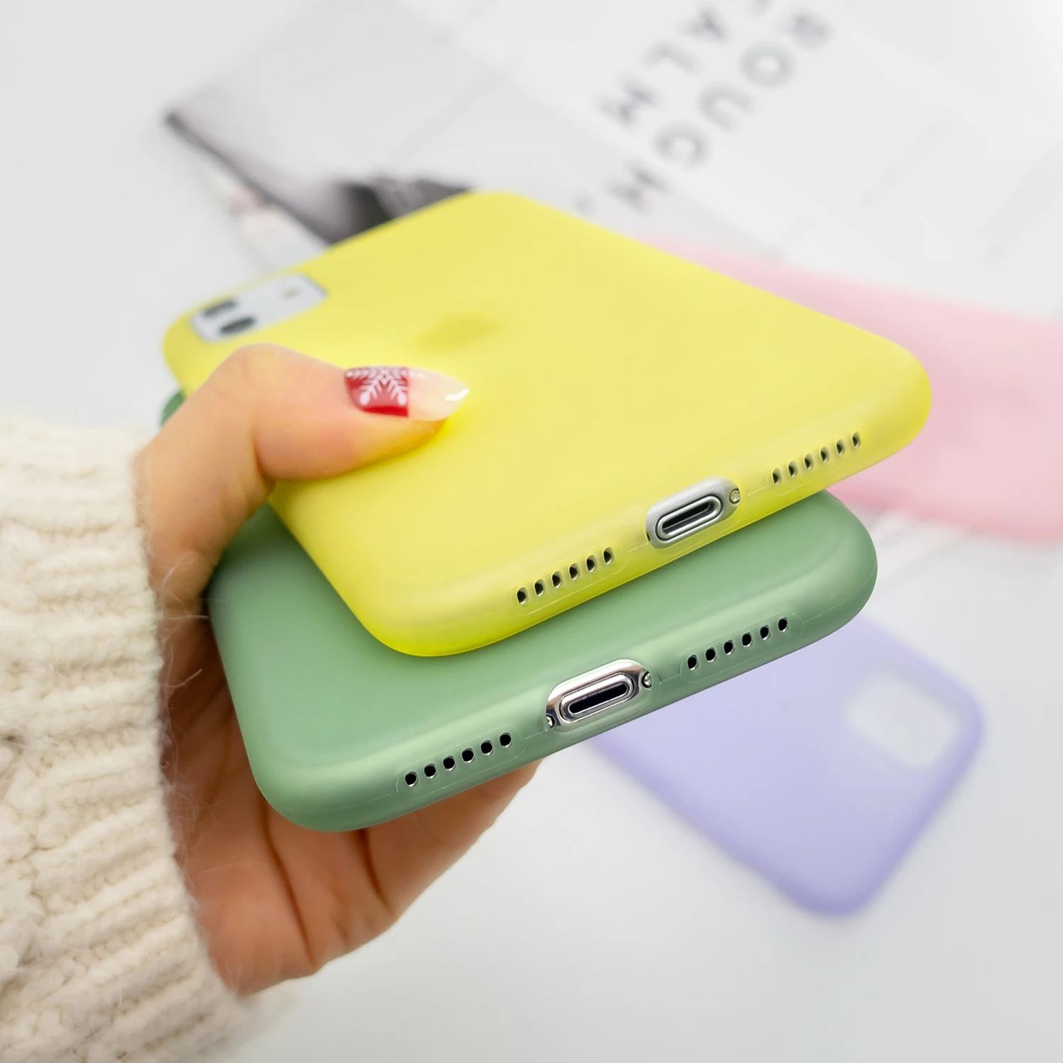 Прозрачный силиконовый чехол карамельного цвета для телефона iPhone 6s 7 8 Plus 11 Pro X XS XR