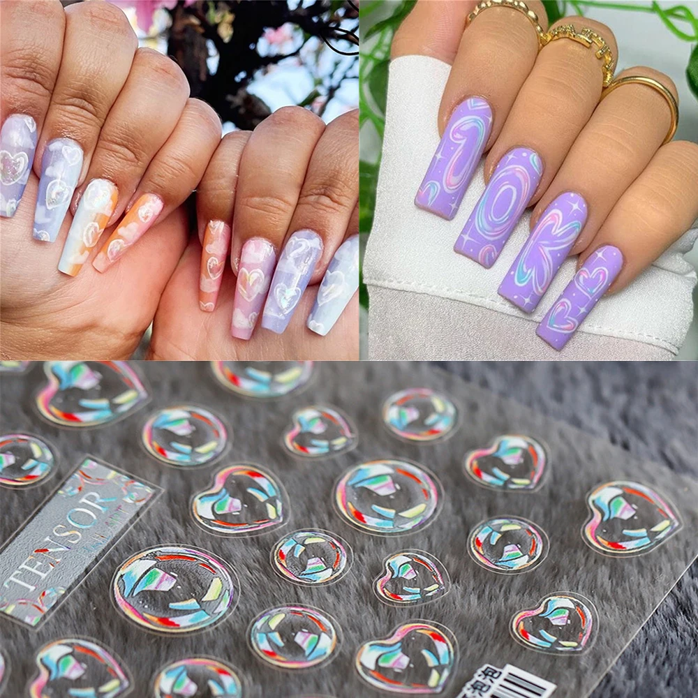 1 лист новый дизайн 5D тисненые наклейки для ногтей модные матовые прозрачные