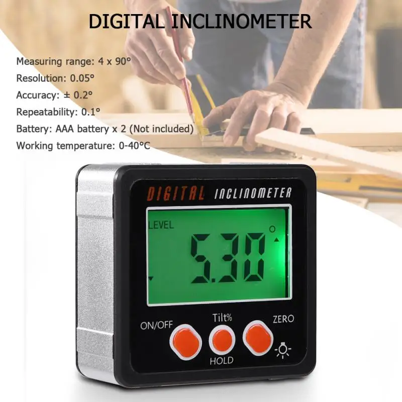 

Magnetic Digital Inclinometer Level Box Gauge Angle Meter Finder Protractor Finder Inclinometer Bevel Box Accurate Measurements