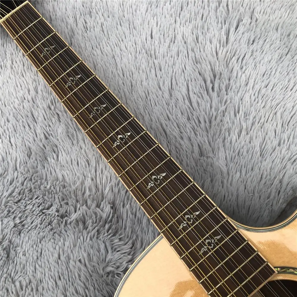 

12 Strings Cutaway 814 Acoustic Guitar,41 Inches Solid Spruce Top Electric Acoustic Guitar,Free Shipping