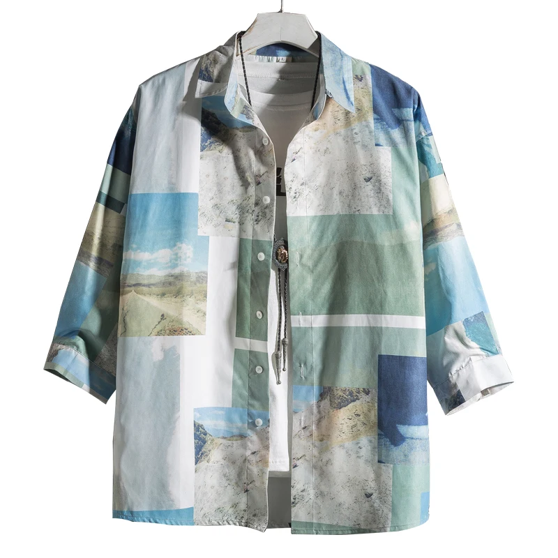 Новинка 2020 уйгурская летняя гавайская рубашка с короткими рукавами уличная