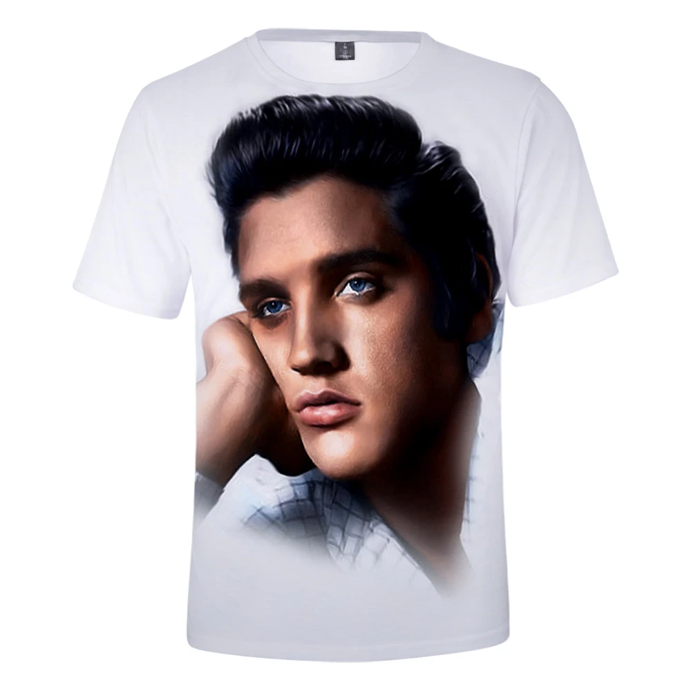 

New Elvis Presley 3DT Shirt Men's Women's Comfortable Casual 3D White Tops Summer Men and Women Popular Short Sleeve
