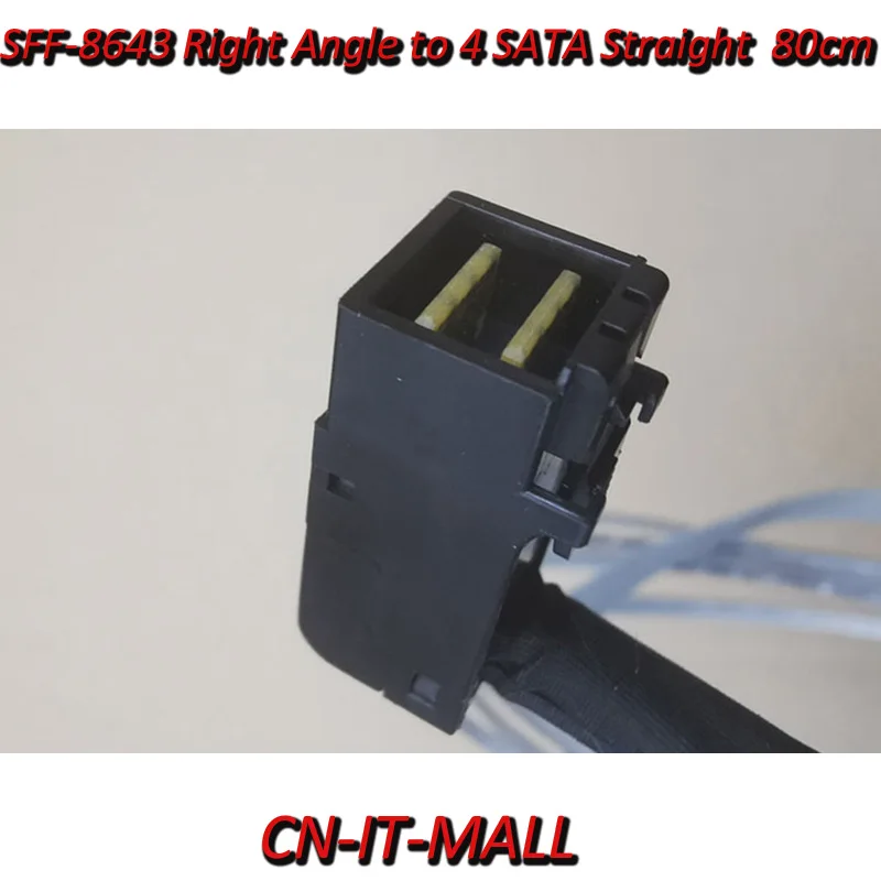 

New MiniSAS HD 1 to 4 SFF-8643 Right Angle to 4*SATA 12Gb/s 80cm R0081