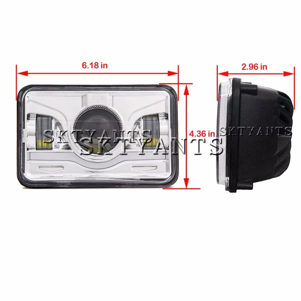 

2pcs 4x6" inch LED Square Headlight Trucklight 45w DRL Sealed Replacement Headlamp Offroad Driving Light For Ford Trucks