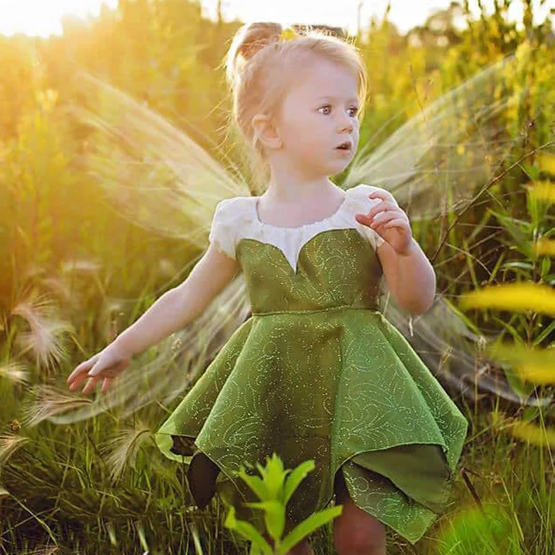 

Baby Girls Irregular Hem Dress Princess Prom Stage Dress Patchwork Ruffle A-line Dress with Side Zipper