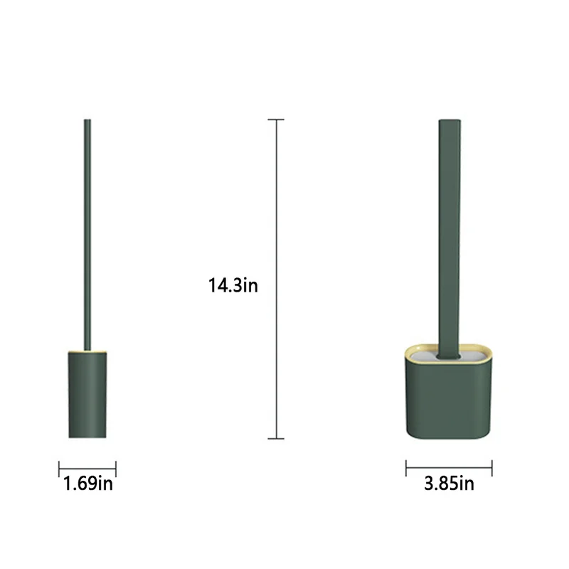 

Home Hotel Bathroom Accessories Durable Silicone Toilet Brush Holder WC Cleaning Brush Quick Drying Household Cleaning Brush