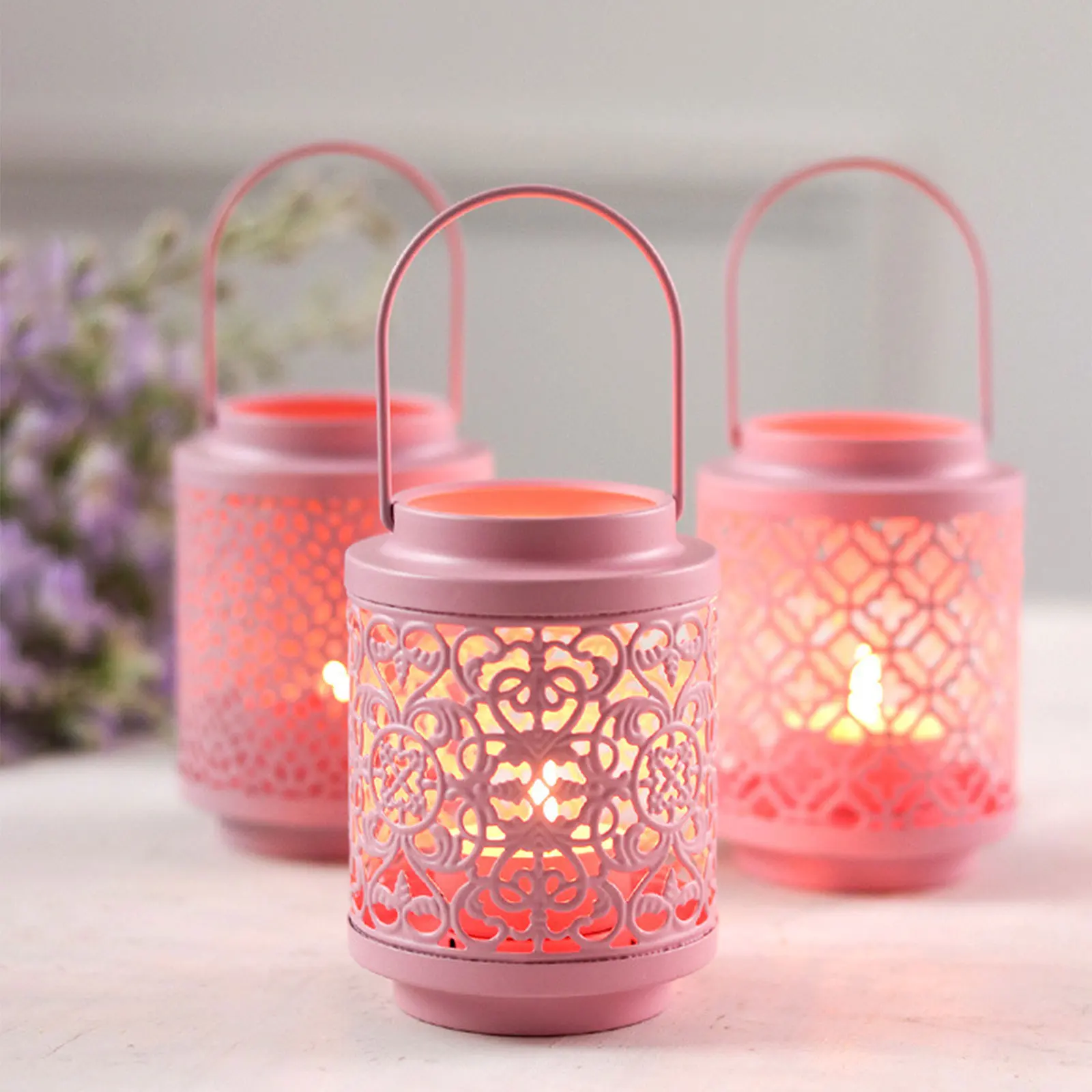 Железный однотонный подсвечник винтажные подсвечники фонарики настольное