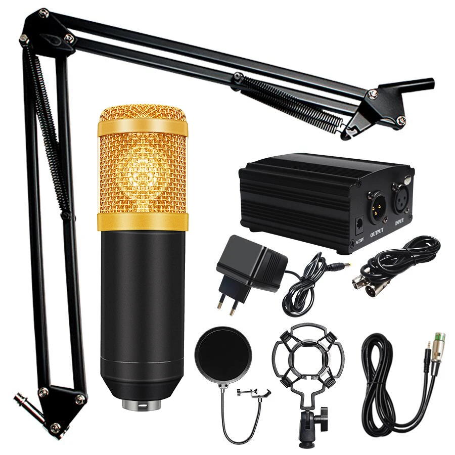

Professional microfone BM 800 Karaoke Microphone Condenser Microphone Kits Bundle Microphone for Computer Studio Recording