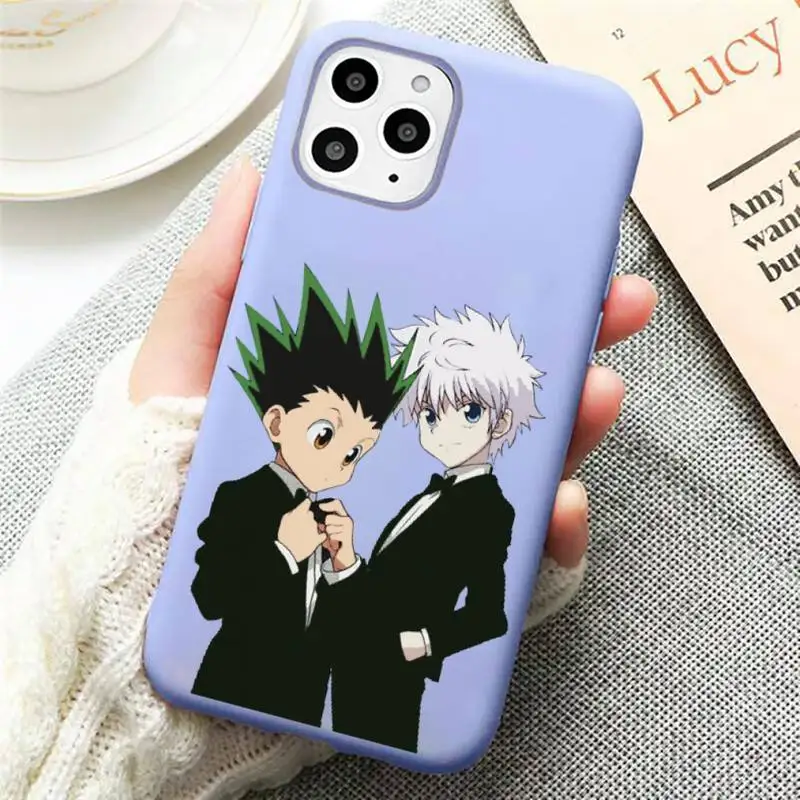

Hunter X hunter Phone Case Candy Color Violet for iPhone 11 12 pro XS MAX 8 7 6 6S Plus X SE 2020 XR