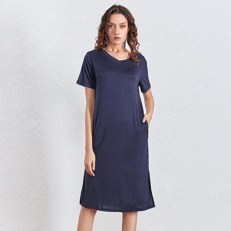 Платье с коротким рукавом TWOTWINSTYLE весеннее черное платье оверсайз v образным