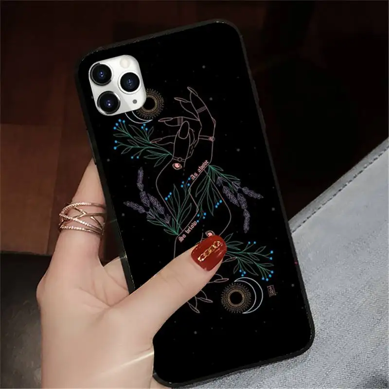 

Witches Moon Tarot Mystery Totem The Lovers Phone Case for iPhone 11 12 pro XS MAX 8 7 6 6S Plus X 5S SE 2020 XR