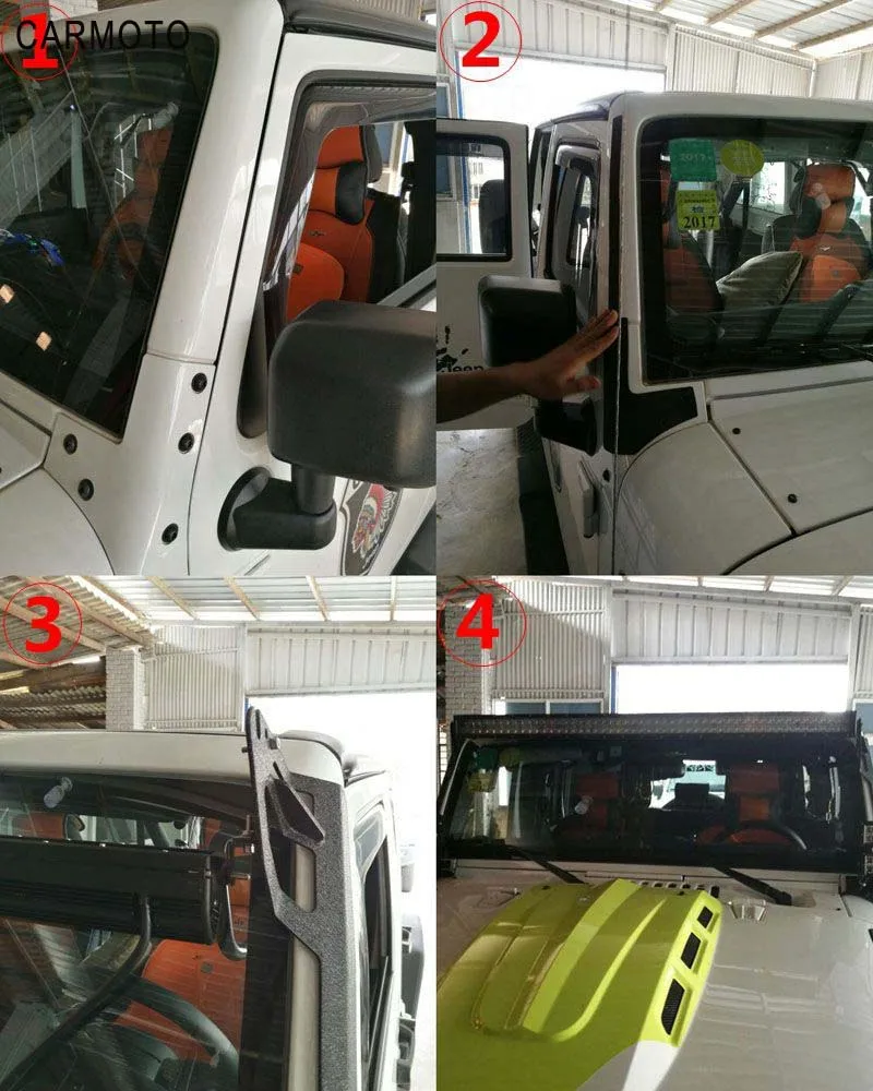 Для Jeep Wrangler JK 07-15 комплект 52 ''/22 дюймов+ 3 дюйма светодиодный свет фары головного света+ лобовое стекло монтажные кронштейны для Lada uaz4x4 Hummer H1H2 для Volkswagen carmoto