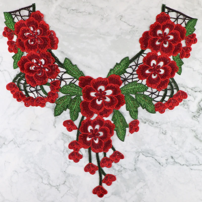 

Collar band Fake Collar Embroidery Flower Hollow Out Neckline Fabric DIY Collar Fabric For Sewing Supplies Craft Scrapbooking