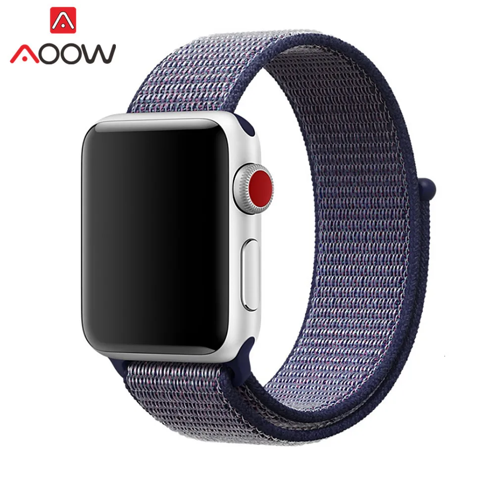 Цветной нейлоновый ремешок для часов Apple Watch 38 мм 42 мм 40 мм 44 мм тканый холщовый ремешок на липучке браслет для часов iwatch 1 2 3 4