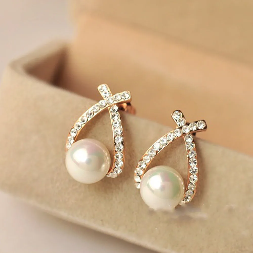 Элегантные жемчужные серьги с золотыми кристаллами подвески трендовые гвоздики