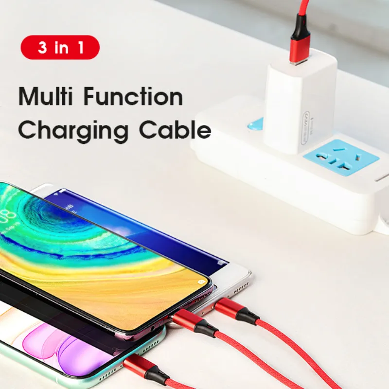 Кабель для передачи данных подходит iphone mini usb Android type-c1.2M плетеный кабель быстрой